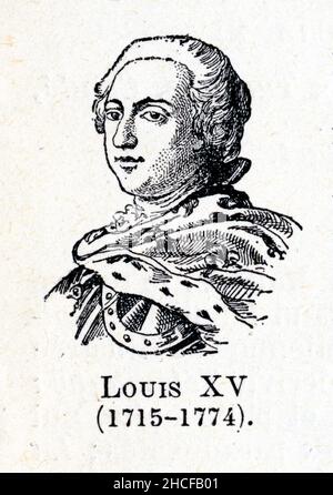 Louis XV, dit le « bien-aimé », né le 15 février 1710 à Versailles où il est mort le 10 mai 1774, est un roi de France et de Navarre.Membre de la mai Banque D'Images