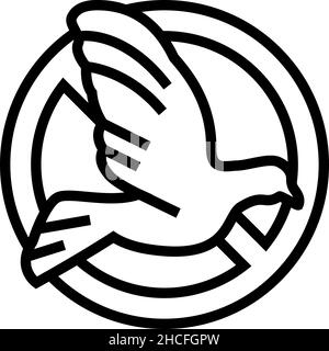 illustration vectorielle de l'icône de la ligne de contrôle d'oiseau Illustration de Vecteur