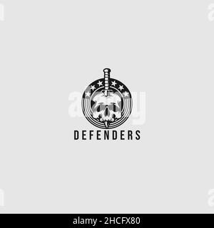 Design moderne avec logo Defenders Illustration de Vecteur