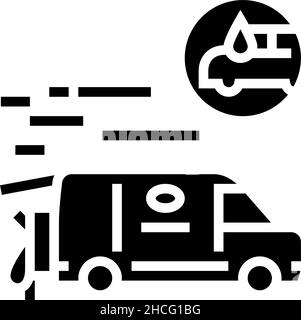 illustration vectorielle de l'icône de glyphe de lavage de voiture mobile Illustration de Vecteur