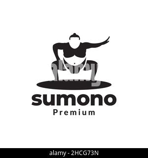 isolé graisse sumo noir logo design vecteur graphique symbole icône signe illustration idée créative Illustration de Vecteur