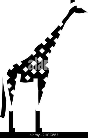 girafe animal dans le zoo glyphe icône illustration vectorielle Illustration de Vecteur