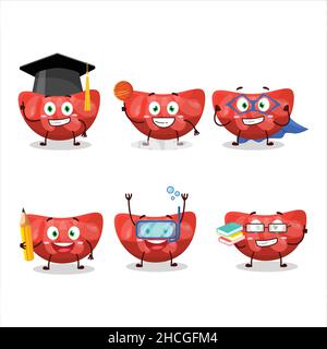 Élève d'école de rouge orange bonbon personnage de dessin animé avec diverses expressions.Illustration vectorielle Illustration de Vecteur