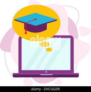 Le concept de l'illustration de l'éducation en ligne. Illustration de Vecteur