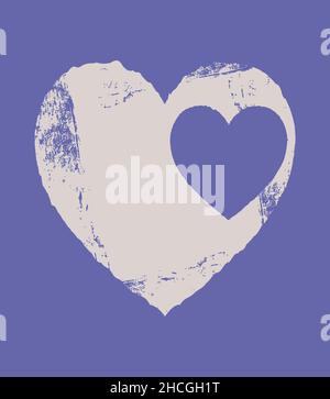 Vintage Boho imprimé Art minimaliste abstrait coeur décor de maison.Carte postale. Illustration de Vecteur