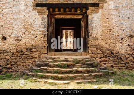 Ruines du drukgyel Dzong à Paro, Bhoutan occidental, Asie Banque D'Images