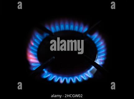 Anneau de cuisinière à gaz à prix énergétique élevé Banque D'Images