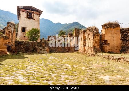 Ruines du drukgyel Dzong à Paro, Bhoutan occidental, Asie Banque D'Images