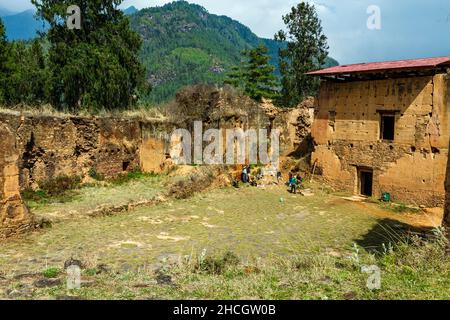 Ruines du drukgyel Dzong à Paro, Bhoutan occidental, Asie Banque D'Images