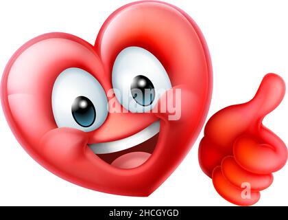 Personnage de mascotte Happy Cartoon de Heart Emoticon Illustration de Vecteur