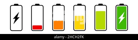 Icône de niveau de charge de la batterie définie Illustration de Vecteur