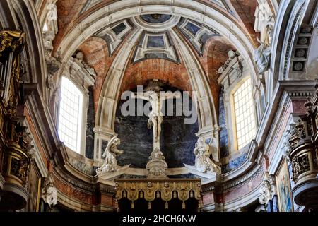 Aire d'autel, voûte au plafond de la cathédrale Basilique se Catedral de Nossa Senhora da Asssuncao, Evora, site classé au patrimoine mondial de l'UNESCO, Alentejo, Portugal Banque D'Images