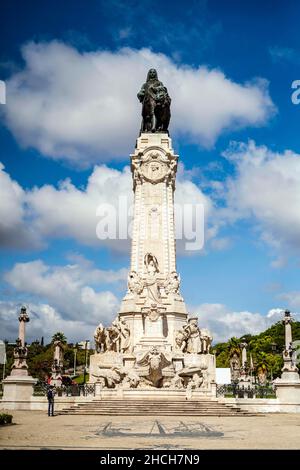 Marquis de la statue de Pombal dans le centre de Lisbonne, capitale du Portugal Banque D'Images