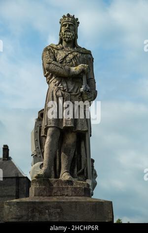 Statue du roi Robert le Bruce au château de Stirling, Écosse Banque D'Images