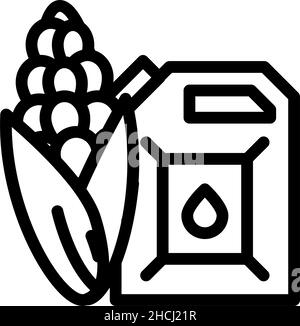 illustration vectorielle d'icône de ligne naturelle de biocarburants Illustration de Vecteur