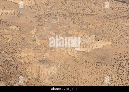 Vue aérienne du village amérindien d'Acoma Pueblo au Nouveau-Mexique, États-Unis Banque D'Images