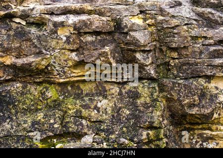 Texture de surface du mur en pierre de la grotte Banque D'Images