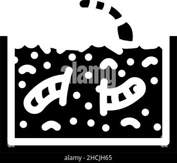 illustration du vecteur d'icône worms in ground glyph Illustration de Vecteur