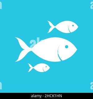 isolé petit poisson colonie logo design vecteur graphique symbole icône signe illustration idée créative Illustration de Vecteur