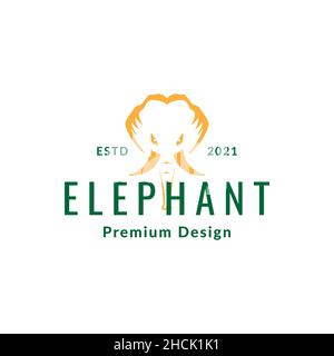 tête hipster de couleur éléphant logo design vecteur graphique symbole icône signe illustration idée créative Illustration de Vecteur