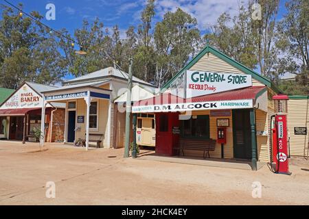 Boutiques au Loxton Historical Village, dans la région de Riverland, en Australie méridionale Banque D'Images