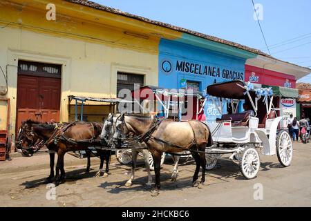 Nicaragua Grenade - calèche Banque D'Images