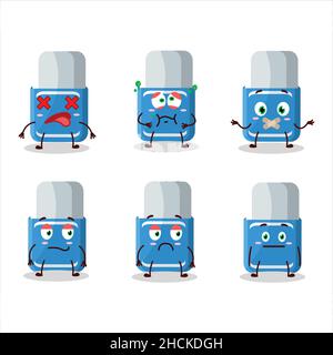 Caractère de dessin animé de gomme bleue avec expression de corde.Illustration vectorielle Illustration de Vecteur