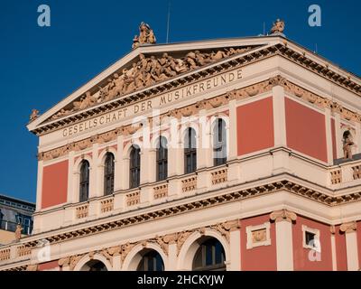 Salle de concert Wiener Musikverein gérée par la Gesellschaft der Musikfreunde à Vienne, Autriche Banque D'Images