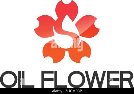 Design moderne et coloré avec logo « fleur D'HUILE » Illustration de Vecteur