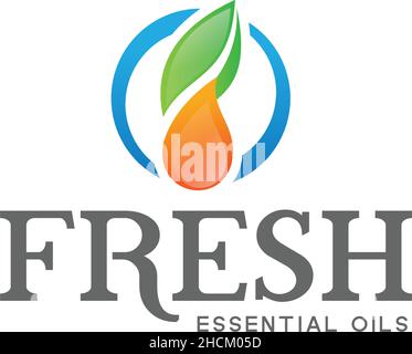 Design moderne et coloré avec logo « FRESH ESSENTIAL OILS » Illustration de Vecteur