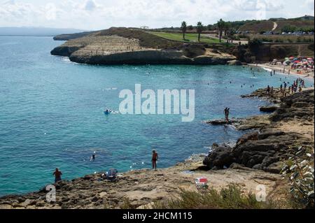 Europe, Italie, Sardaigne, Porto Torres, plage et parc de Balai Banque D'Images