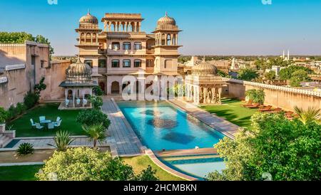 Mandawa, Inde - 17 novembre 2015.Rédactionnel.Montrant que d'anciens palais en Inde sont convertis en hôtels pour les touristes. Banque D'Images