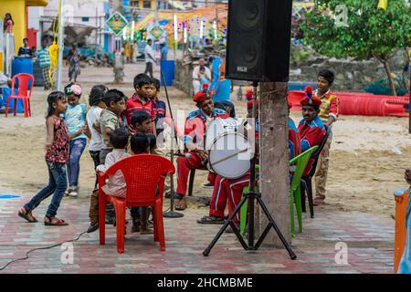 Kanniyakumari Street Band. Banque D'Images