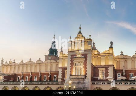 Cloth Hall à main Market Square - Cracovie, Pologne Banque D'Images