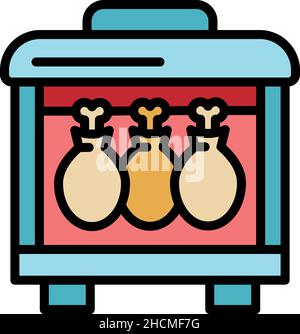 Icône Smokehouse.Contour de l'icône de vecteur de maison de fumée couleur isolée à plat Illustration de Vecteur