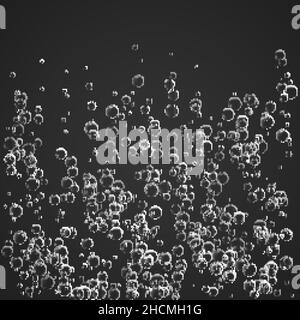 Des bulles se forment sous l'eau, avec un soda aux jachères et du champagne.Illustration vectorielle sur fond transparent Illustration de Vecteur