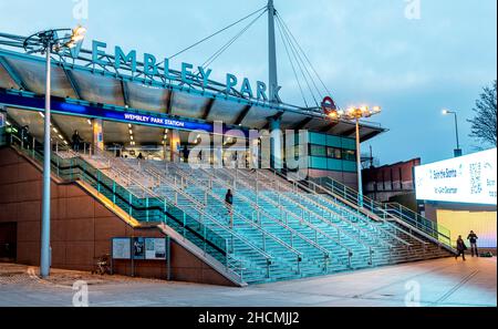 Station de métro Wembley Park, Londres, Royaume-Uni Banque D'Images