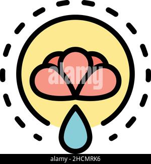 Icône d'huile à base d'usine.Contour de l'icône vecteur d'huile à base végétale couleur isolée à plat Illustration de Vecteur