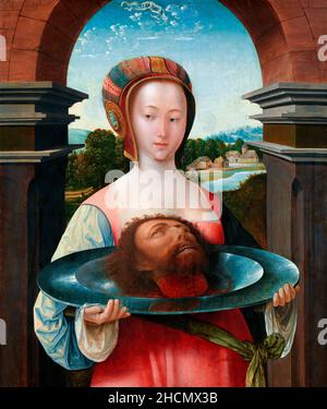 Salome avec le chef de Jean-Baptiste par l'artiste néerlandais Jacob Corneliszoon van Oostsanen (avant 1470-1533), huile sur panneau, 1524 Banque D'Images