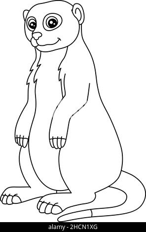 Meerkat coloriage page isolée pour enfants Illustration de Vecteur