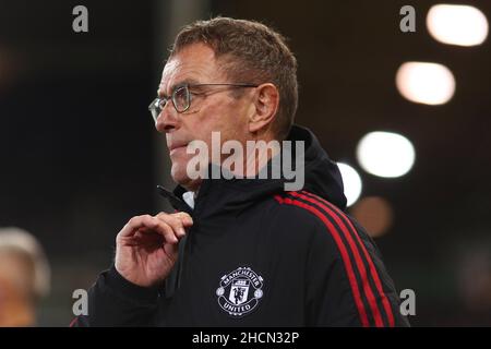Manager de Manchester United, Ralf Rangnick - Norwich City v Manchester United, Premier League, Carrow Road, Norwich, Royaume-Uni - 11th décembre 2021 usage éditorial exclusif - restrictions DataCo applicables Banque D'Images