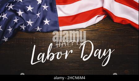 Bonne bannière de la fête du travail, arrière-plan patriotique américain ou toile de fond Banque D'Images