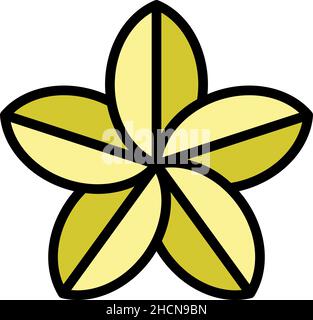 Icône Plumeria champa.Outline plumeria champa vecteur icône couleur plat isolé Illustration de Vecteur