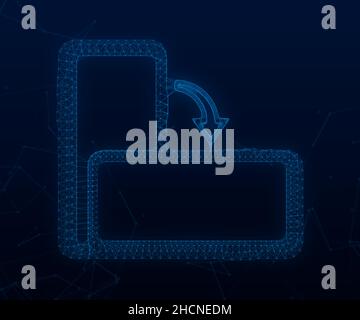 Faites pivoter l'icône isolée du smartphone.Symbole de rotation du périphérique.Tournez votre appareil.Illustration du stock vectoriel Illustration de Vecteur