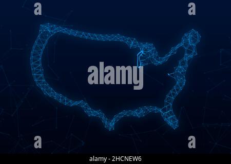 3D Plan des USA plexus pour la conception de concept.Illustration du stock vectoriel Illustration de Vecteur