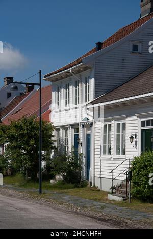 Maisons de construction en bois Kristiansand traditionnelles. Kristiansand, Norvège. Banque D'Images