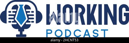 Design moderne TRAVAIL PODCAST Voice logo design Illustration de Vecteur