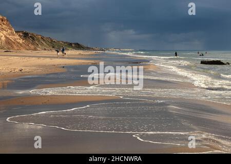 plage à Nørre Lyngby, Danemark ; Nørre Lyngby Klint, Danmark Banque D'Images