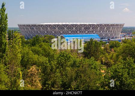 VOLGOGRAD, RUSSIE - 28 JUIN 2018 : vue du stade de football Volgograd Arena, Russie. Banque D'Images