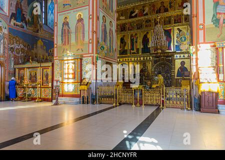 TOBOLSK, RUSSIE - 4 JUILLET 2018 : intérieur de la cathédrale Sainte-Sophie-Assomption Sofiysko-Uspenskiy Kafedralnyy Sobor dans le complexe du Kremlin de Tobolsk, Ru Banque D'Images